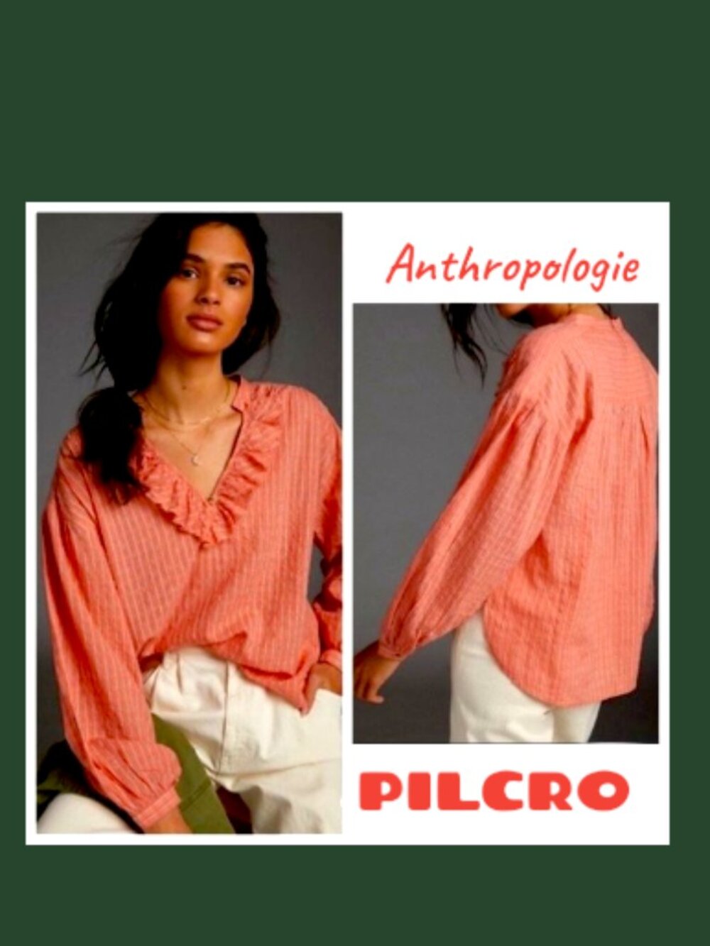 Pilcro | Brianna Ruffle Peasant Blouse